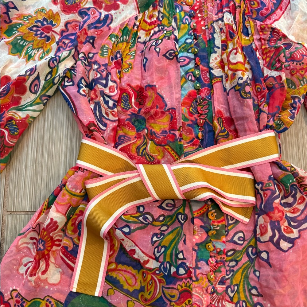 ZIMMERMANN Lovestruck Mini Dress in Mixed Paisley Size 1 - Picture 4 of 9